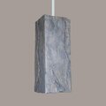 A19 Lighting Stone Pendant Grey - White Cord & Canopy PN18011-GR-WCC-1LEDE26